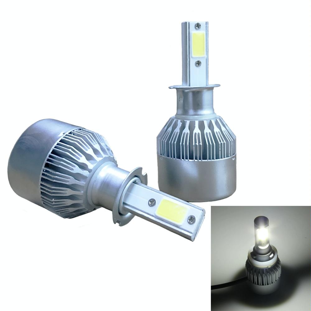 2pcs H3 18W 1800LM 6000K Waterproof IP68 Car Auto LED Headlight with 2 COB LED Lamps, DC 9-36V(White Light)