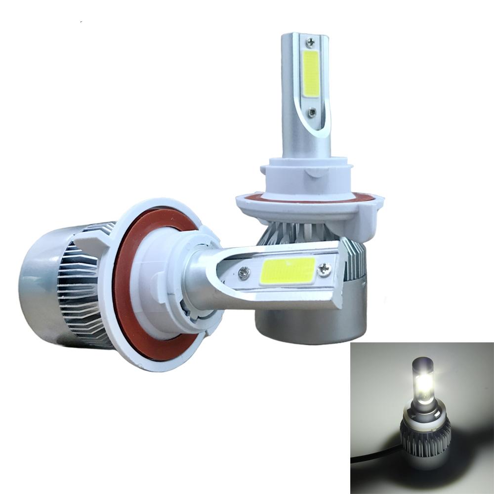 2pcs H13 18W 1800LM 6000K Waterproof IP68 Car Auto LED Headlight with 2 COB LED Lamps, DC 9-36V(White Light)