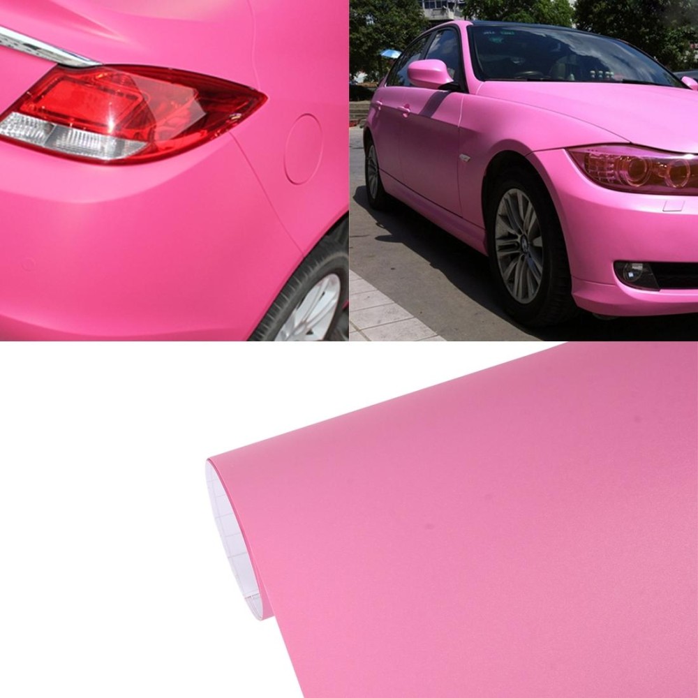 7.5m * 0.5m Grind Arenaceous Auto Car Sticker Pearl Frosted Flashing Body Changing Color Film for Car Modification and Decoration(Pink)