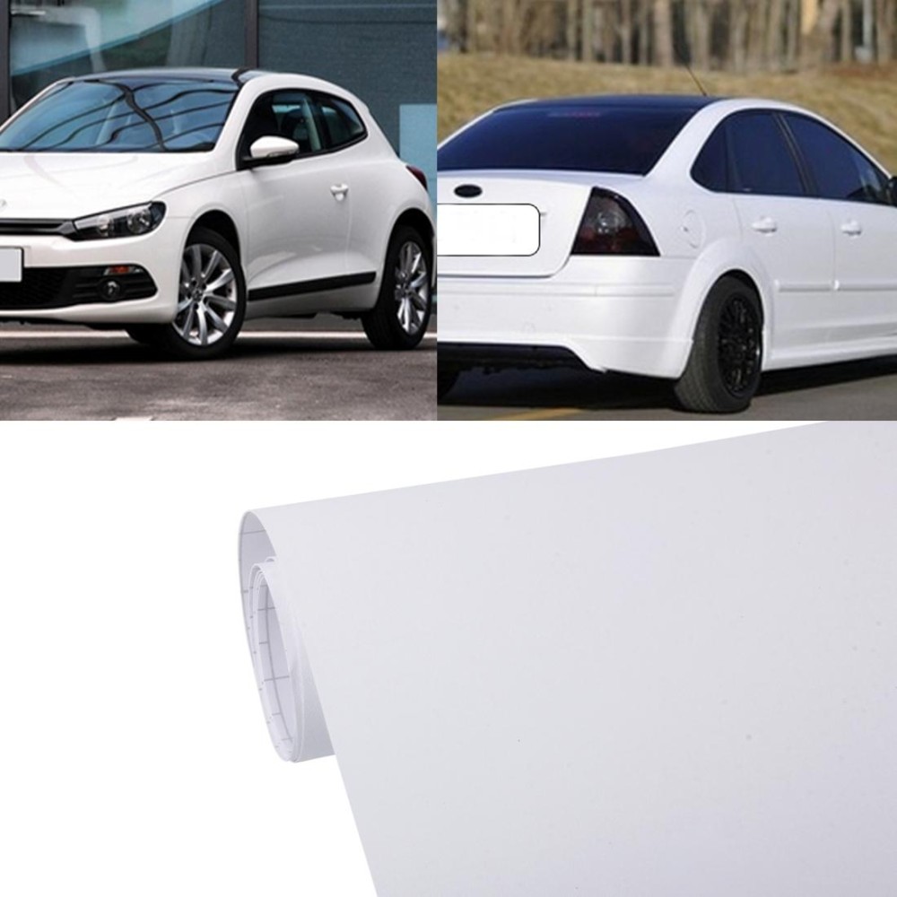 7.5m * 0.5m Grind Arenaceous Auto Car Sticker Pearl Frosted Flashing Body Changing Color Film for Car Modification and Decoration(White)