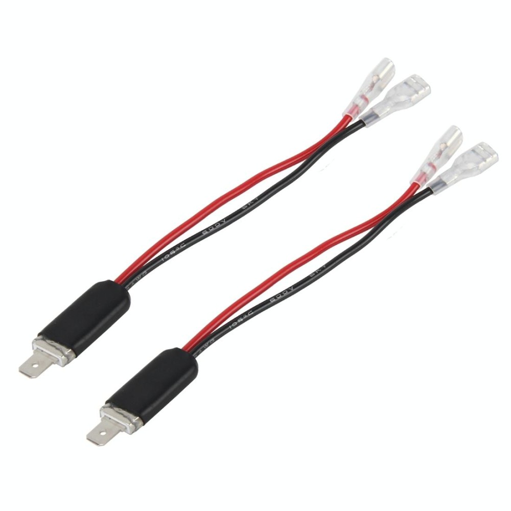2 PCS Universal H1 Conversion Bulb Harness Wire Plugs Power Wire Adapter Connectors