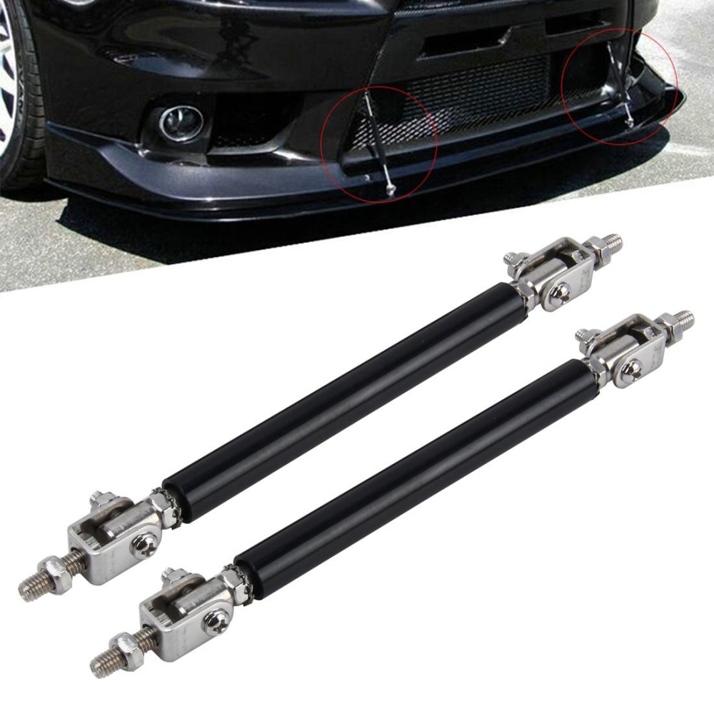 2 PCS Car Modification Large Surrounded By The Rod Telescopic Lever Front and Rear Bars Fixed Front Lip Back Shovel Adjustable Small Rod, Length: 7.5cm(Black)