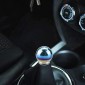Universal Car Blue Ball Shape Aluminum Alloy Gear Shifter Lever Manual Automatic Shift Knob Adapter