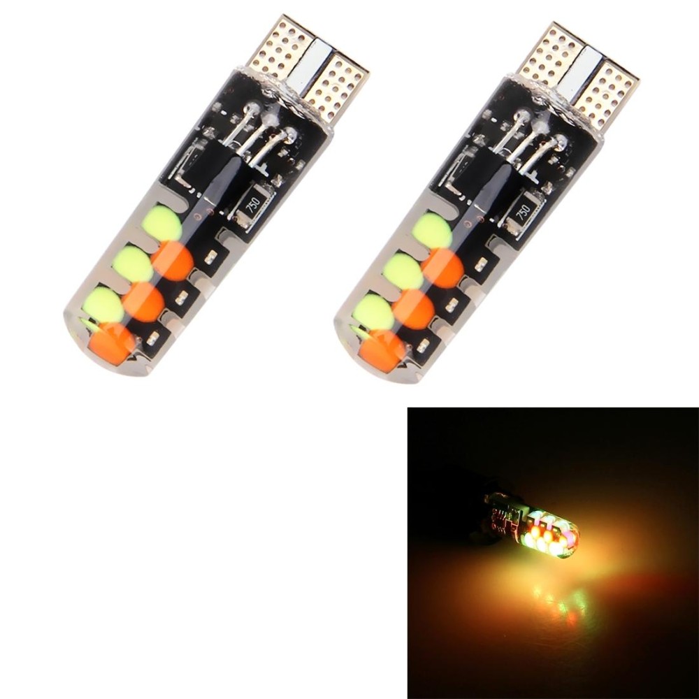 2 PCS W5W 194 T10 Multi Colors COB 12 SMD RGB LED Bulbs with Remote Control Wedge Side Lights License Plate Lamp, DC 12V