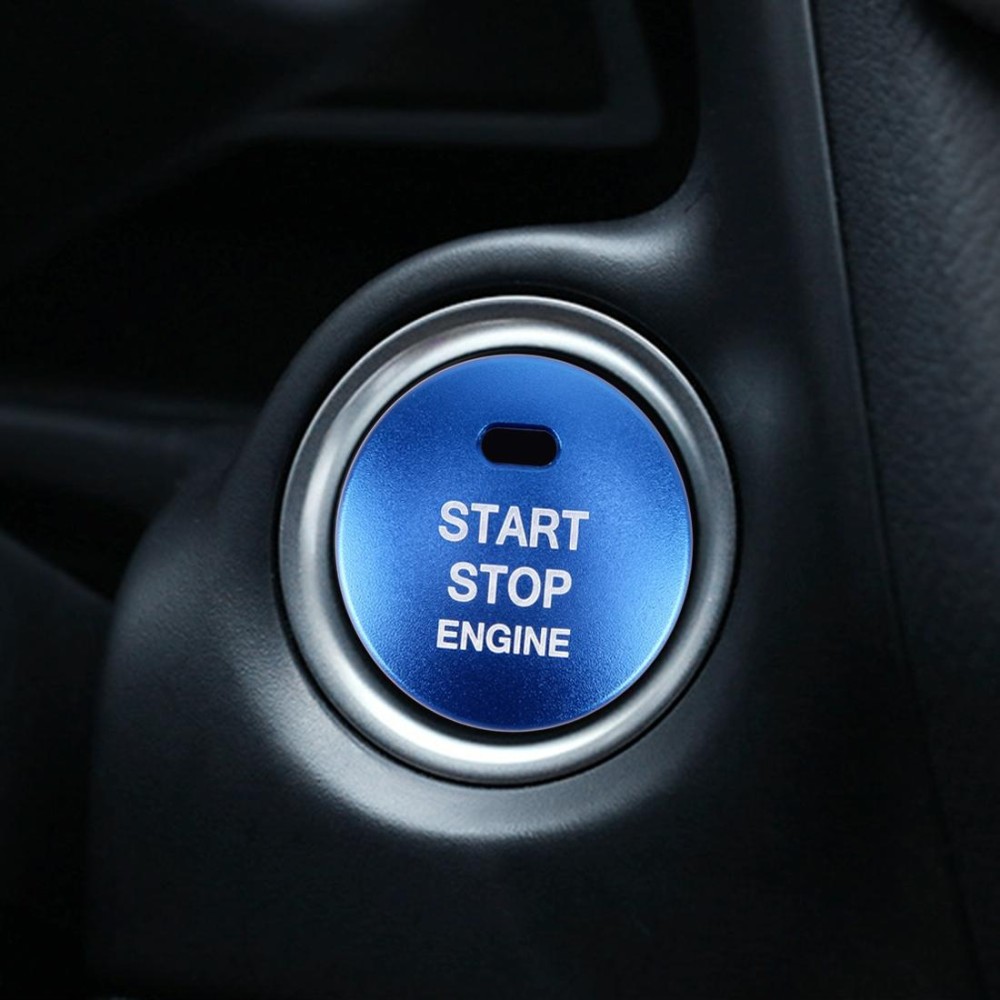 3D Aluminum Alloy Engine Start Stop Push Button Cover Trim Decorative Sticker for Mazda CX4 / CX5 / Axela / ATENZA(Blue)