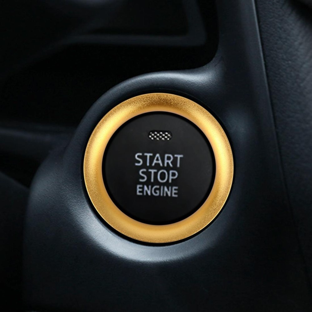 Car Engine Start Key Push Button Ring Trim Aluminum Alloy Sticker Decoration for Mazda CX4 / CX5 / Axela / ATENZA(Gold)