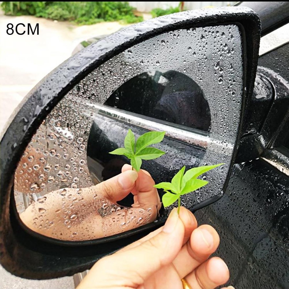 Car Round PET Rearview Mirror Protective Window Clear Anti-fog Waterproof Rain Shield Film, Diameter: 8cm