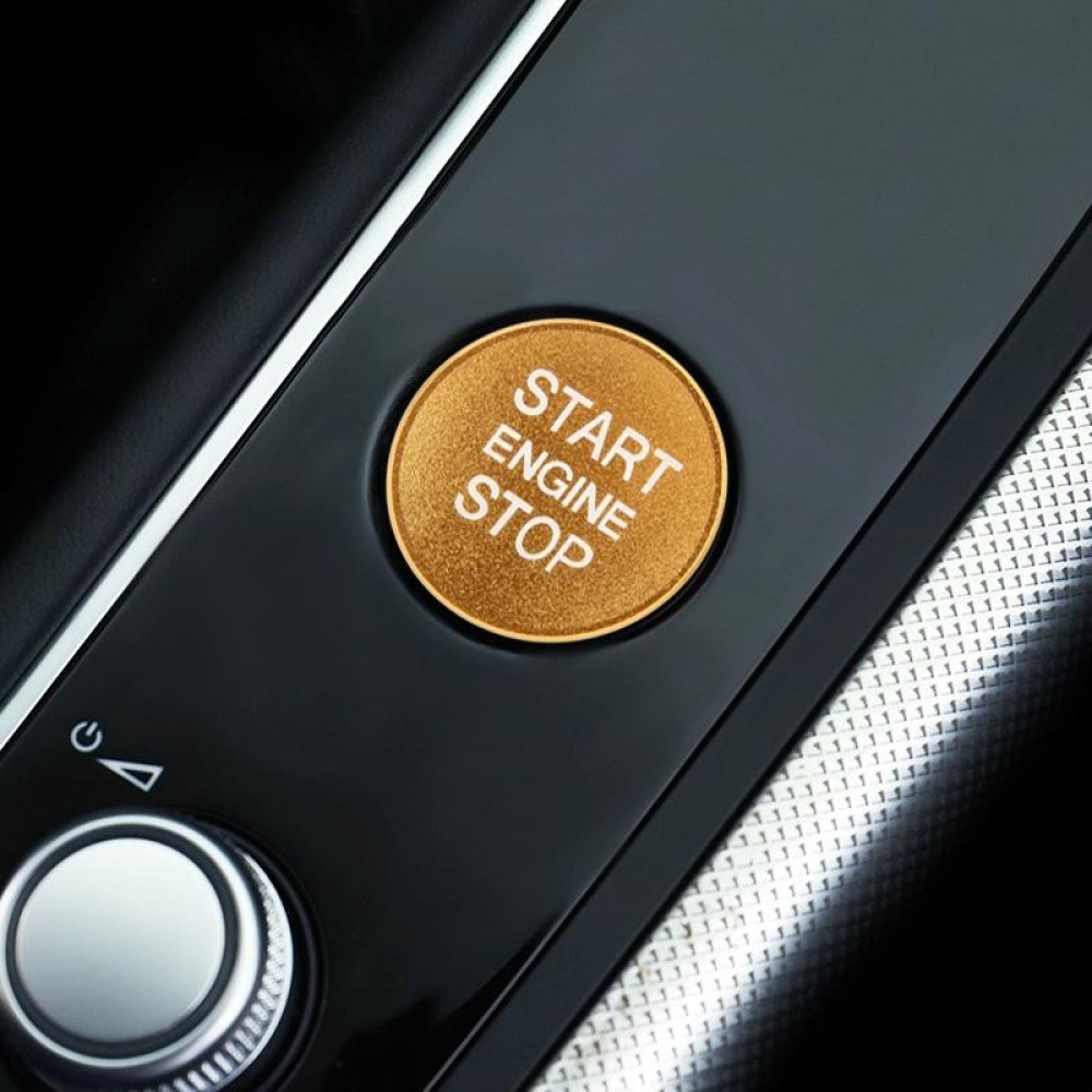 Car Engine Start Key Push Button Cover Trim Aluminum Alloy Sticker Decoration for Audi(Gold)