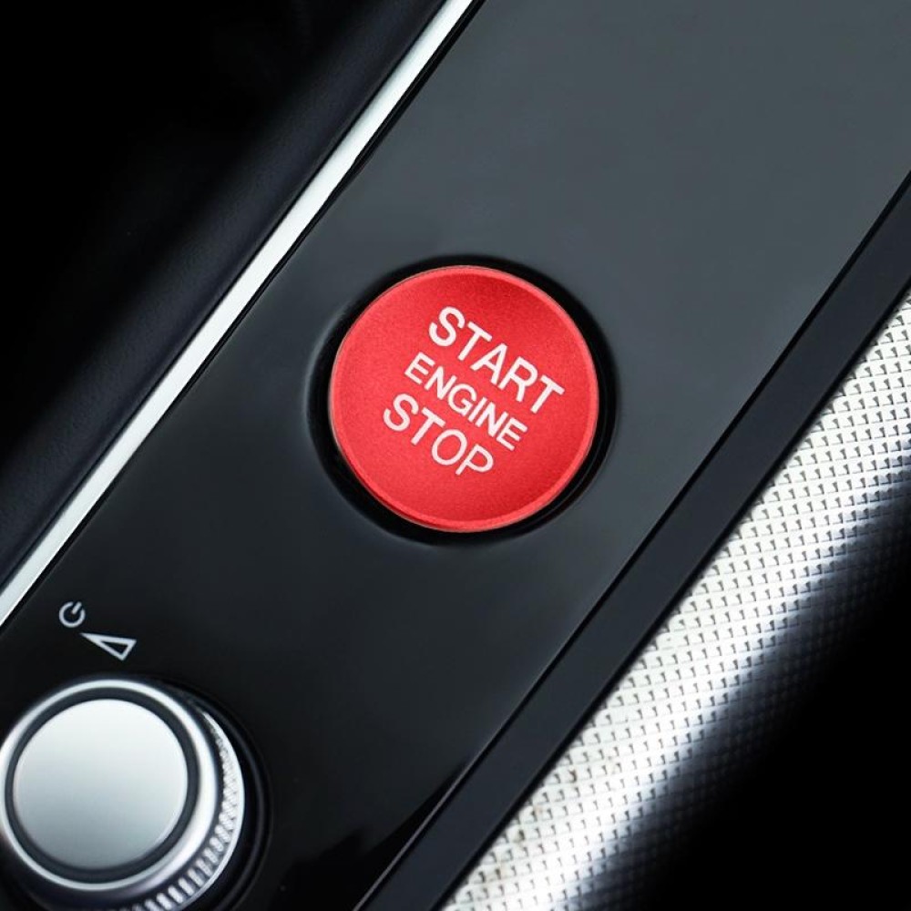 Car Engine Start Key Push Button Cover Trim Aluminum Alloy Sticker Decoration for Audi(Red)
