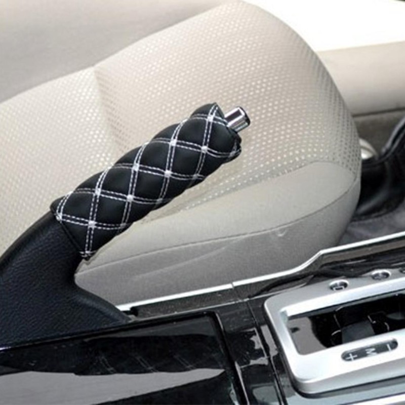 2 PCS Shift Knob Gear Stick Cushion Sets Cover Car Accessory Interior Decoration Pad(White)