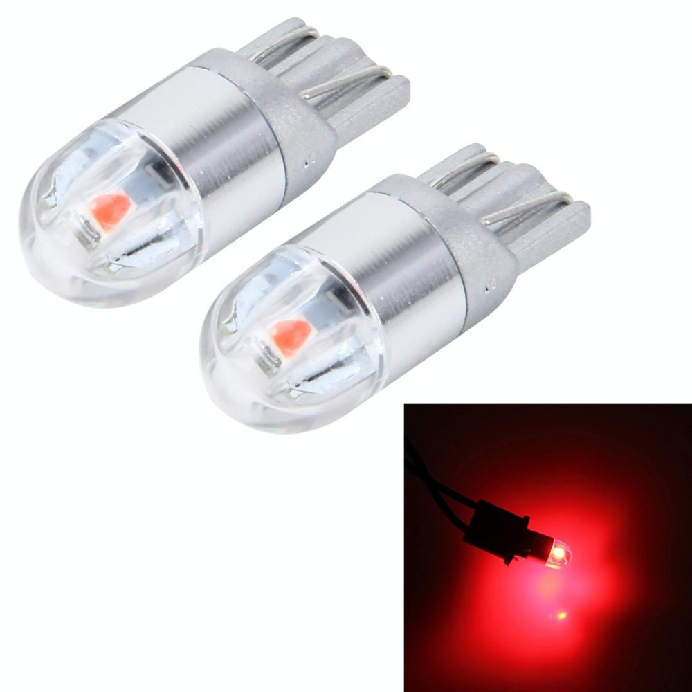 2 PCS T10 2W 2 SMD-3030 LED Car Clearance Lights Lamp, DC 12V (Red Light)