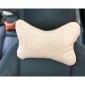 Four Seasons Breathable Leather Surface Car Neck Pillow Head Pillow(Beige)