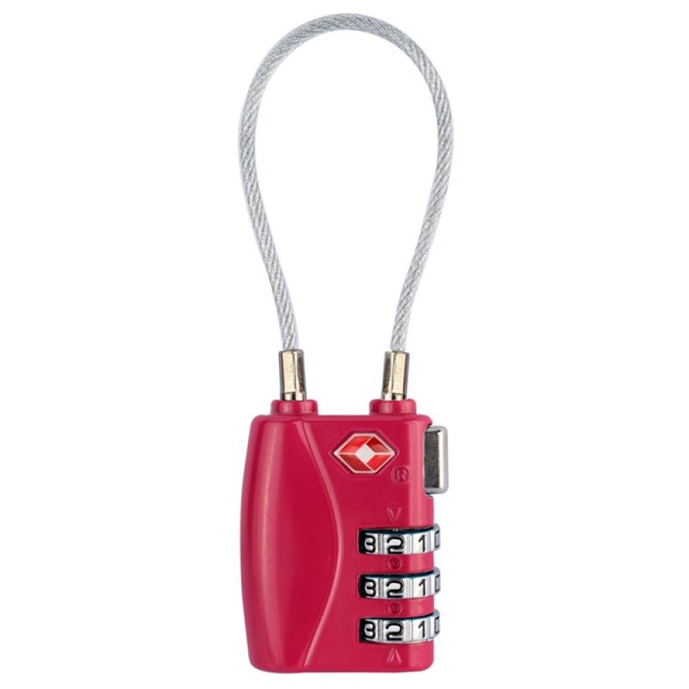 JASIT TSA719 Zinc Alloy 3-Digit Password TSA Lock Travel Luggage Padlock(Rose Red)