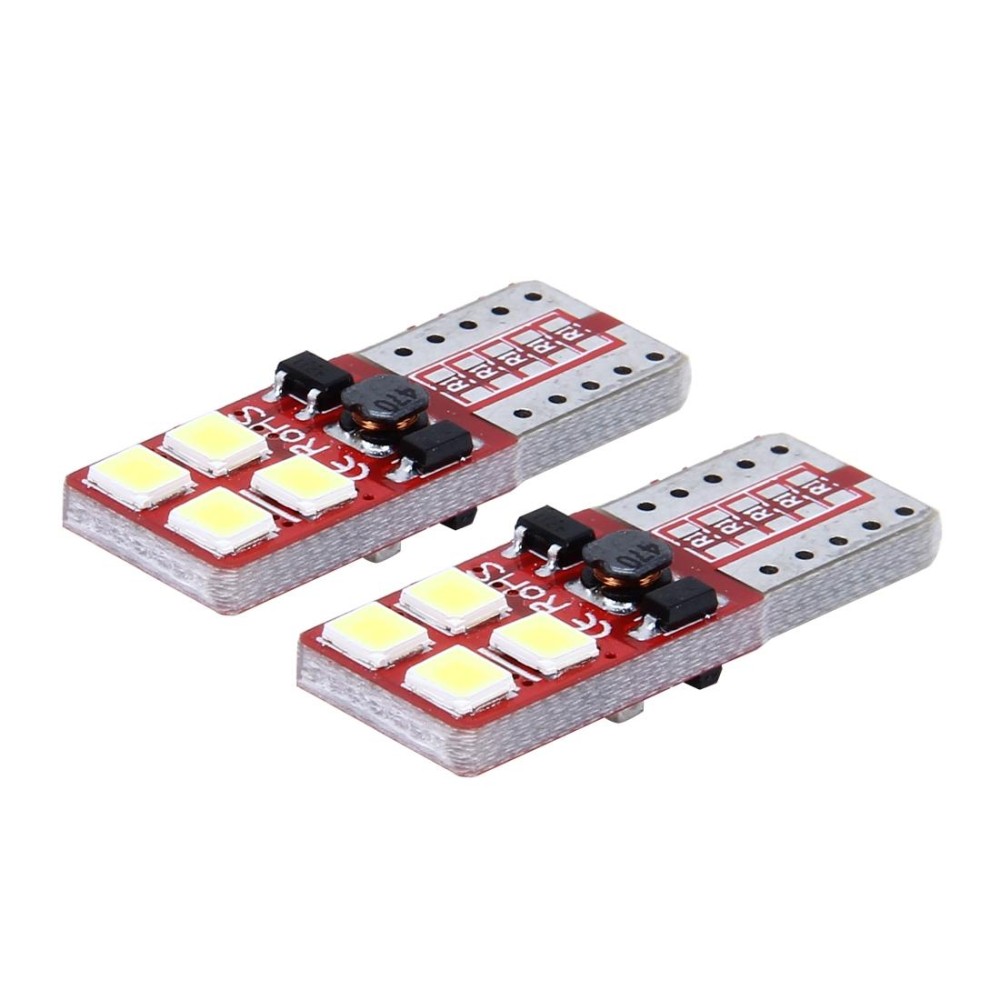 2 PCS T10 3W 300 LM 6000K Constant Current Car Clearance Light with 8 SMD-2835 Lamps, DC 9-18V(White Light)