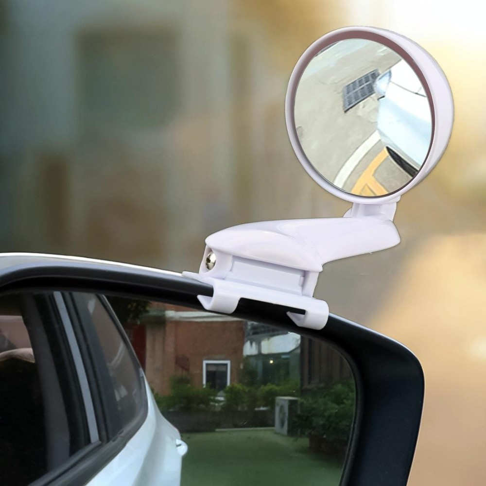 3R-095 Auxiliary Rear View Mirror Car Adjustable Blind Spot Mirror Wide Angle Auxiliary Rear View Side Mirror for Right Mirror(White)