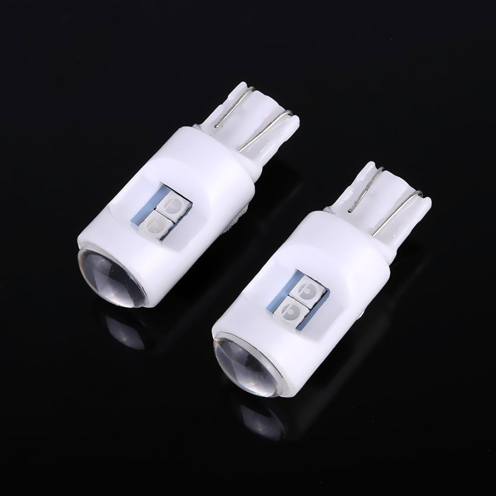 2 PCS T10 / W5W / 194 DC 12V 1.2W 6LEDs SMD-3030 Car Reading Lamp Clearance Light, with Projector Lens Light(Ice Blue Light)