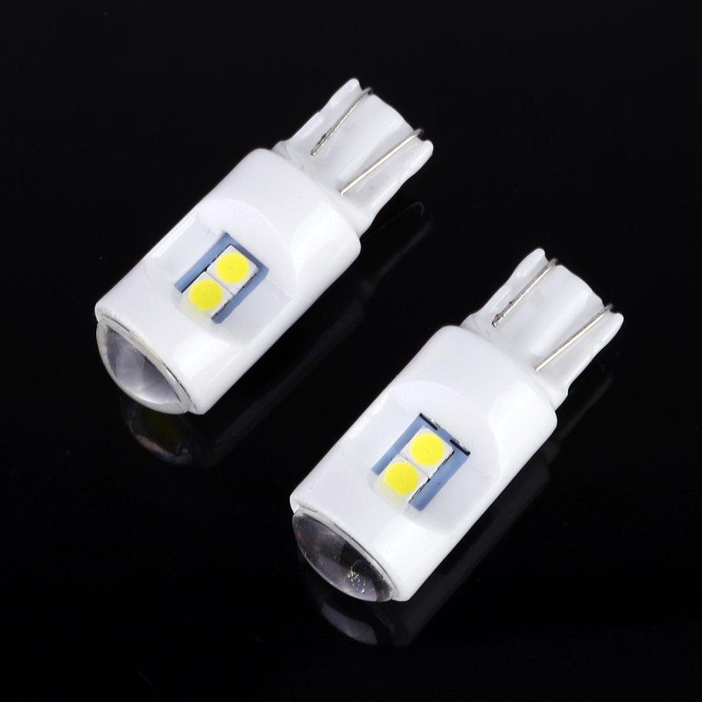 2 PCS T10 / W5W / 194 DC 12V 1.2W 6LEDs SMD-3030 Car Reading Lamp Clearance Light, with Projector Lens Light(White Light)