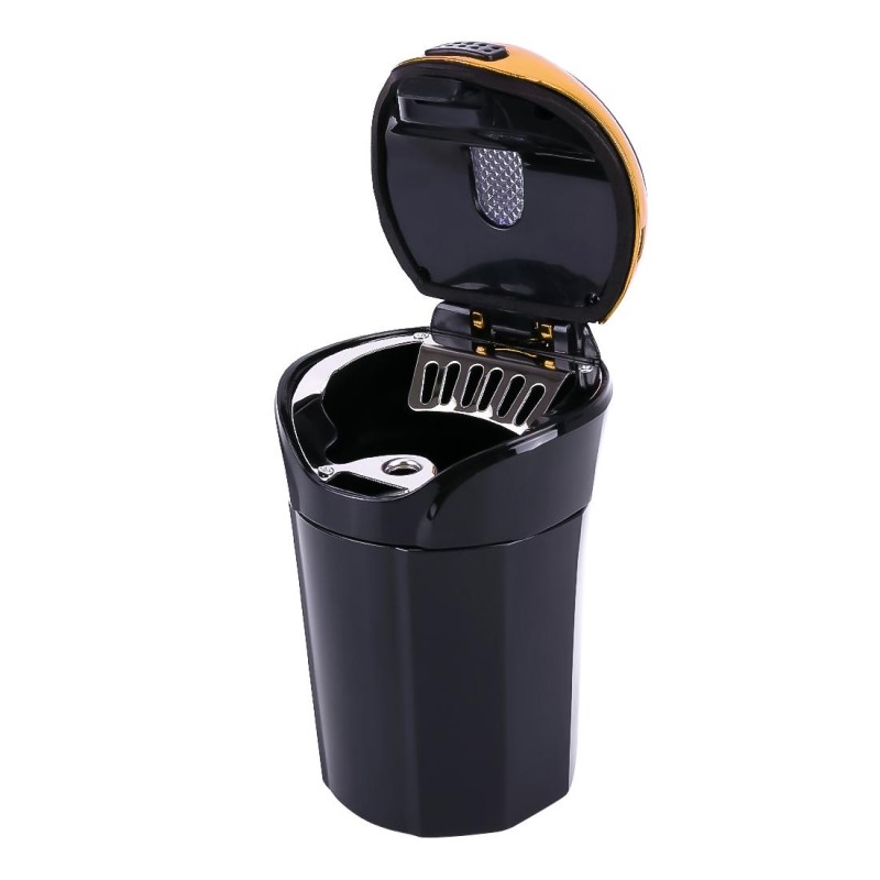 2 in 1 Universal Car Detachable Electronic Cigarette Lighter + Trash Rubbish Bin Ashtray(Gold)