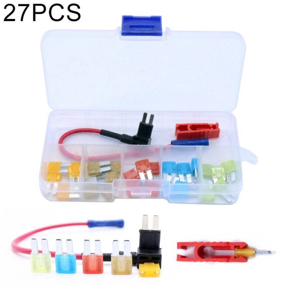 27 PCS Vehicle Blade Style ATR Micro2 In-line Fuse Set 5A 7.5A 10A 15A 20A