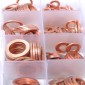 200 PCS O Shape Solid Copper Crush Washers Assorted Oil Seal Flat Ring Kit for Car / Boat  / Generators