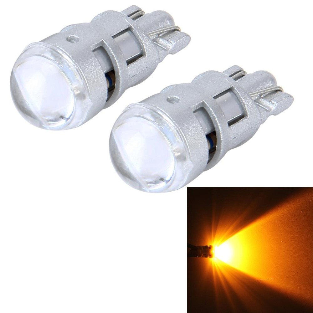 10 PCS T10 1W 50LM Car Clearance Light with SMD-3030 Lamp, DC 12V(Yellow Light)