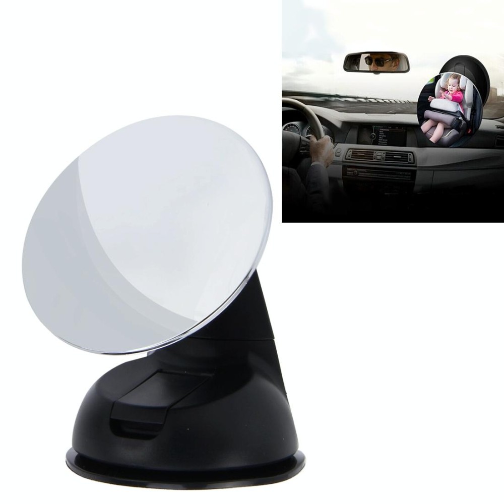 Car Auto 360 Degree Adjustable Baby View Mirror Rear Baby Safety Convex Mirror, Diameter: 85mm(Black)