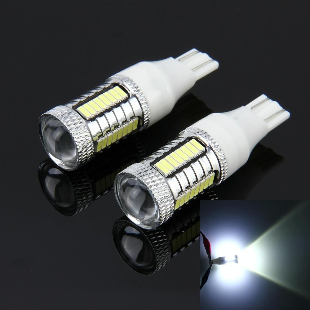 2 PCS T15 10W 650 LM 6000K Car Auto Brake Light Clearance Light Backup Light with 1 CREE Lamps and 32 SMD-4014 LED Lamps, DC 12V(White Light)
