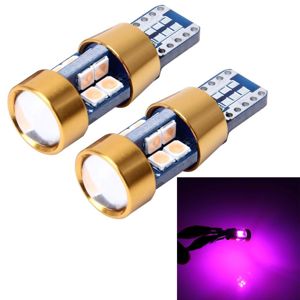 2 PCS T10 3W Error-Free Car Clearance Light with 19 SMD-3030 LED Lamp, DC 12V (Pink Light)