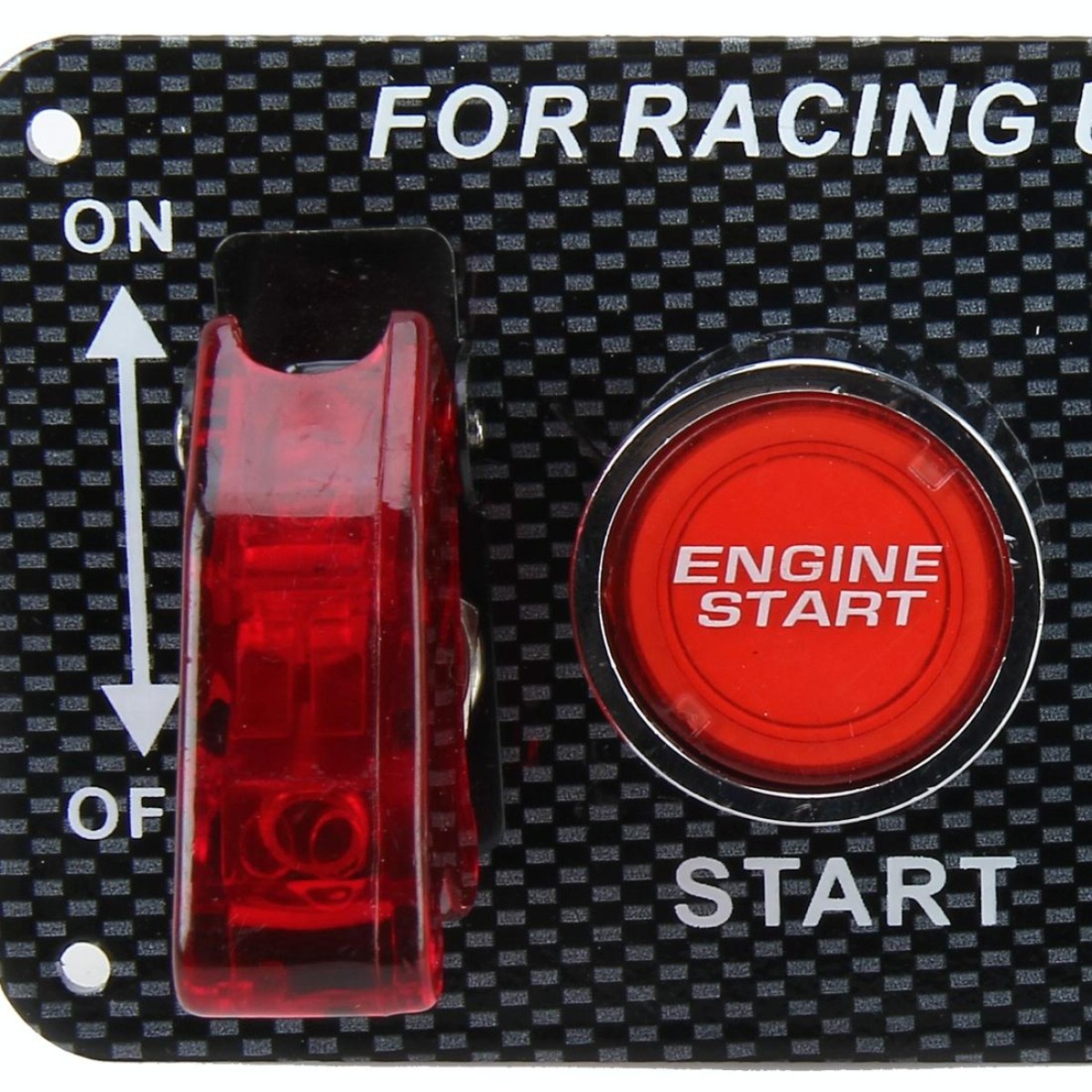 12V / 30A Carbon Fiber Racing Car 12V LED Ignition Switch Panel Engine Start Push Button LED Car Panel Switches Lever Multi-function Automatic Ignition Switch for Racing Cars