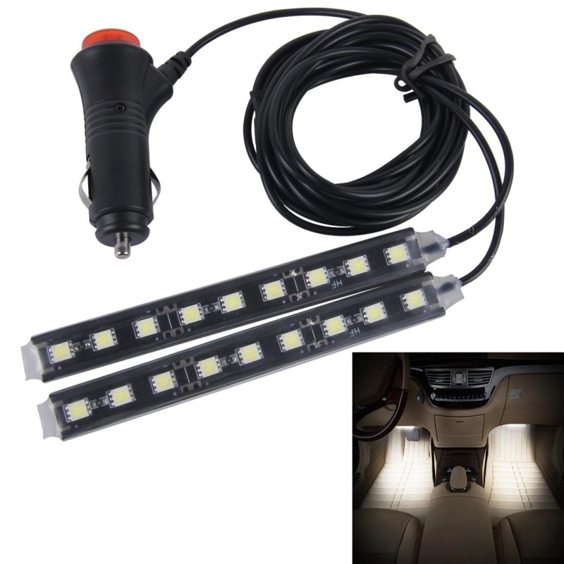 2 in 1 4.5W 18 SMD-5050-LEDs RGB Car Interior Floor Decoration Atmosphere Neon Light Lamp, DC 12V(White Light)