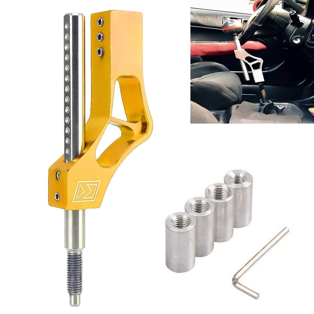 Car Modification Heightening Gear Shifter Extension Rod Adjustable Height Adjuster Lever Shift Lever with Adapters for Honda(Gold)