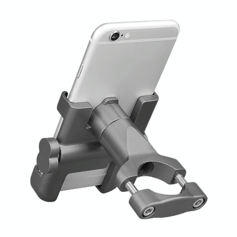 Motorcycle Handlebar Aluminum Alloy Phone Bracket, Suitable for 60-100mm Device(Grey)