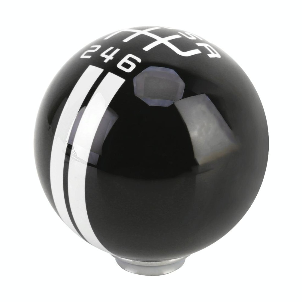 Universal Vehicle Ball Shape Modified Resin Shifter Manual 6-Speed Right-R Gear Shift Knob(Black White)
