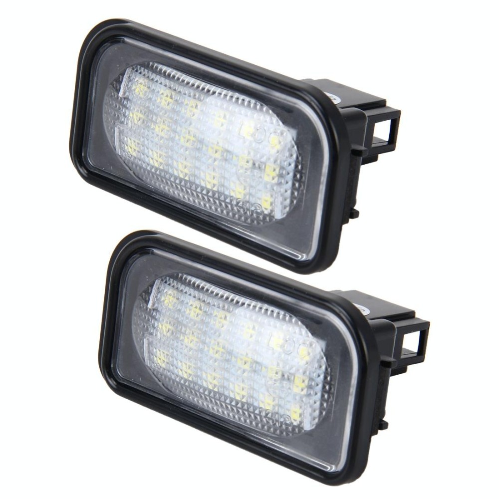 2 PCS License Plate Light with 18  SMD-3528 Lamps for Mercedes-Benz  W203 4D ,2W 120LM 6000K, DC12V,with Canbus (White Light)
