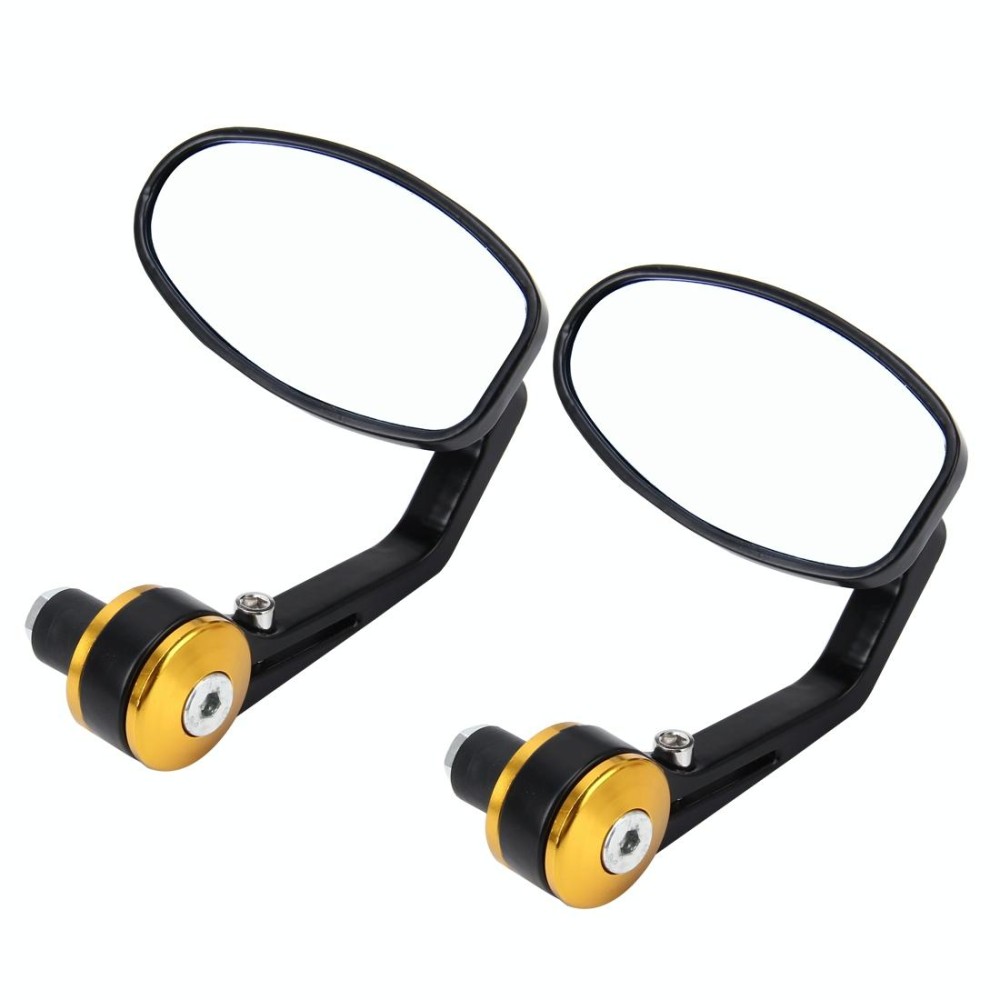 2 PCS Motorcycle Universal ABS Shell Holder Oval Shape Rear VIew Mirror