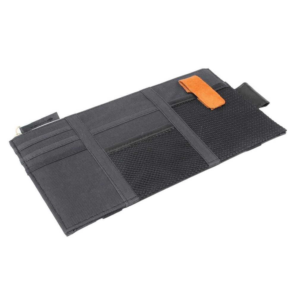 Multi-functional Auto Car Sun Visor Sunglass Holder Card Storage Holder Inner Pouch Bag (Black)