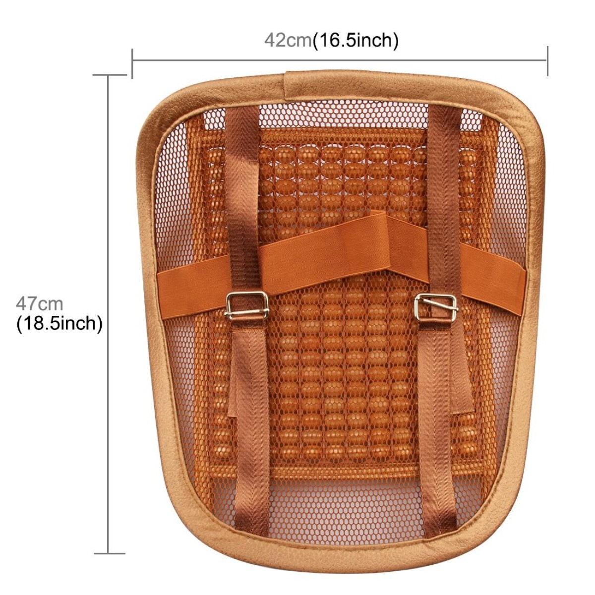 Universal Summer Ice Silk Mesh Breathable Cool Massage Waist Mat with Maple Wooden Bead for Car Family Office
