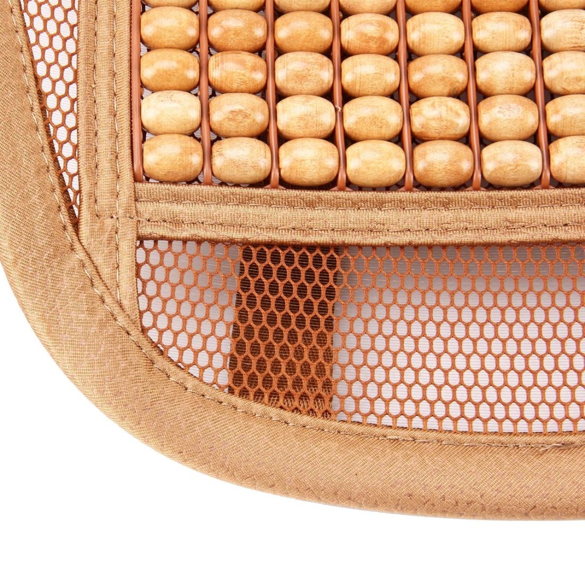 Universal Summer Ice Silk Mesh Breathable Cool Massage Waist Mat with Maple Wooden Bead for Car Family Office