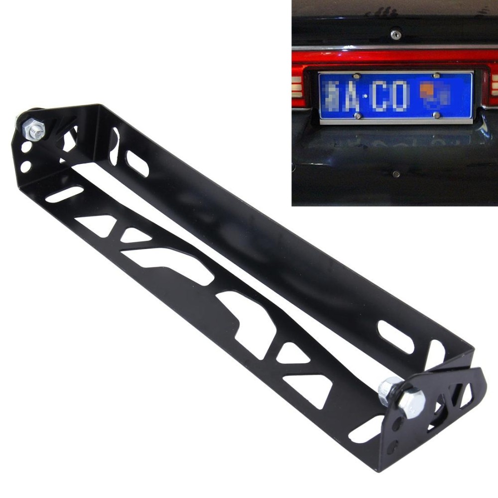Car Auto Universal Aluminum Alloy Modified License Plate Frame Holder(Black)