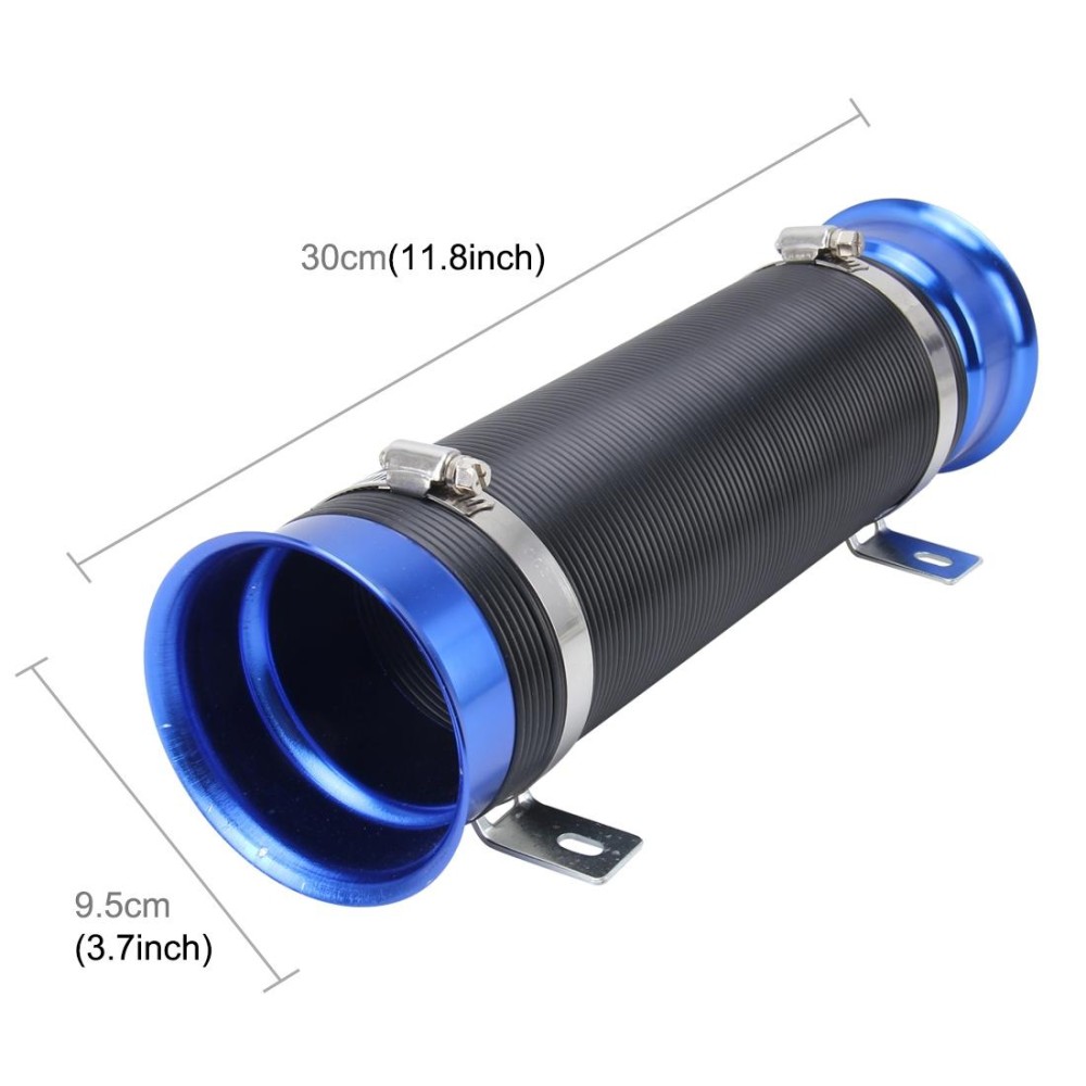 Car Auto Universal Tube Air Filter Adjustable Cold Air Injection Intake System Pipe Without Air Filter(Blue)