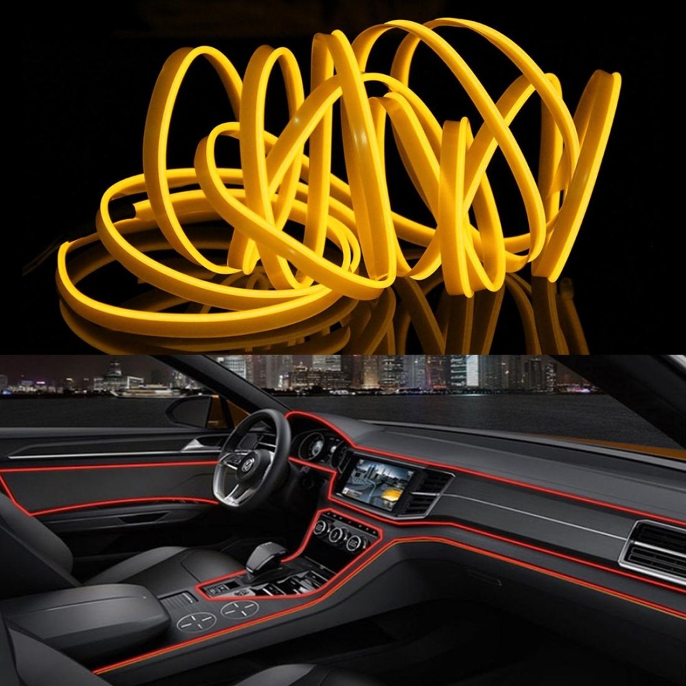 4m Cold Light Flexible LED Strip Light For Car Decoration(Yellow Light)