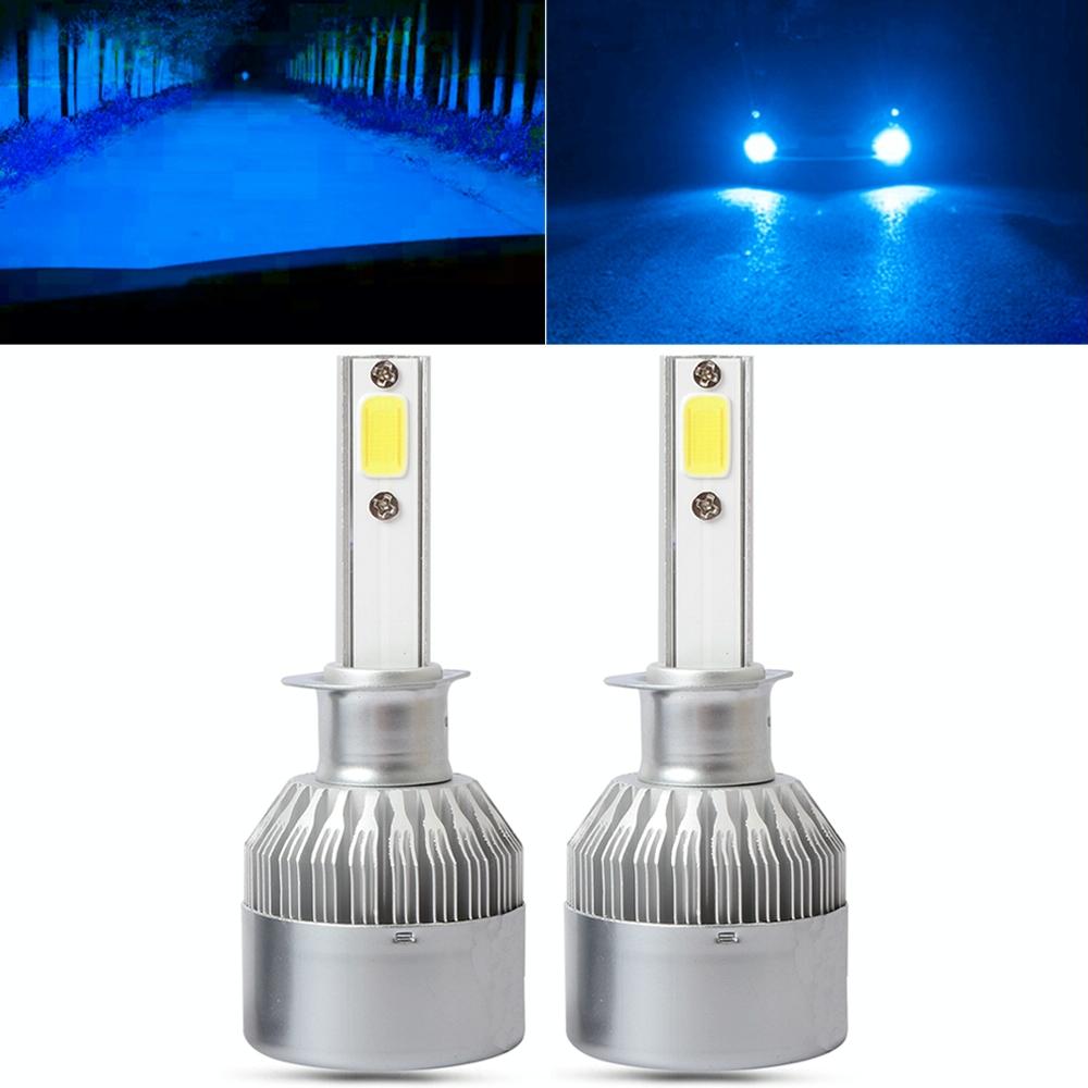 2 PCS  H1 18W 1800 LM 8000K IP68 Canbus Constant Current Car LED Headlight with 2 COB Lamps, DC 9-36V(Ice Blue Light)