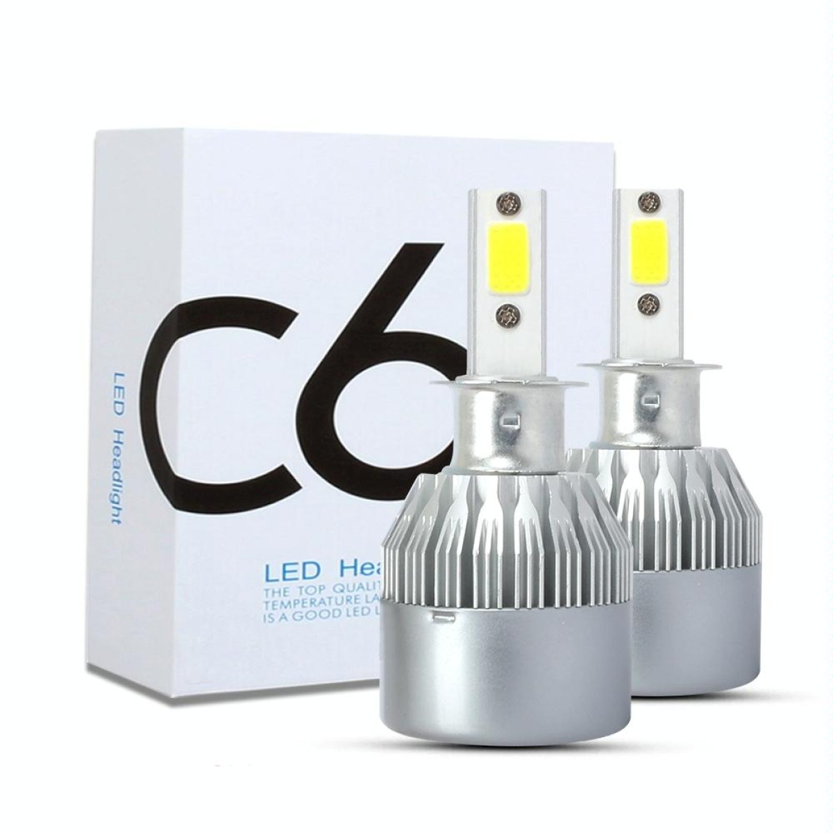 2 PCS  H3 18W 1800 LM 8000K IP68 Canbus Constant Current Car LED Headlight with 2 COB Lamps, DC 9-36V(Ice Blue Light)