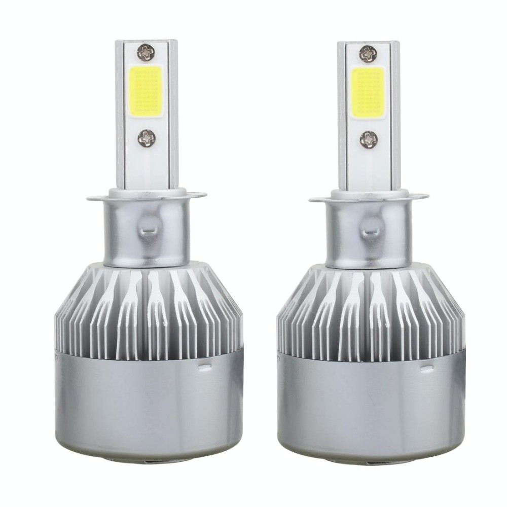 2 PCS  H3 18W 1800 LM 6000K IP68 Canbus Constant Current Car LED Headlight with 2 COB Lamps, DC 9-36V(White Light)