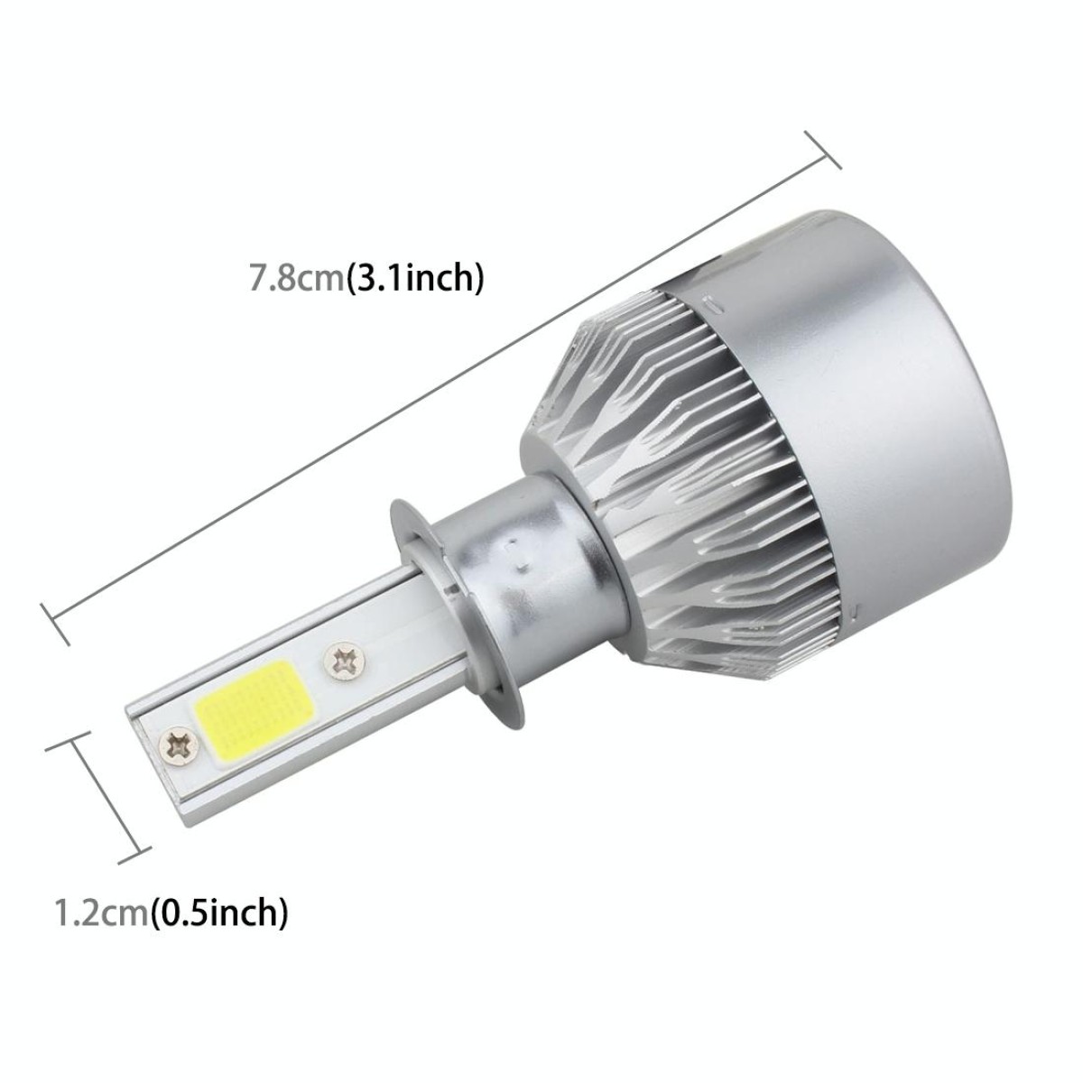 2 PCS  H3 18W 1800 LM 6000K IP68 Canbus Constant Current Car LED Headlight with 2 COB Lamps, DC 9-36V(White Light)