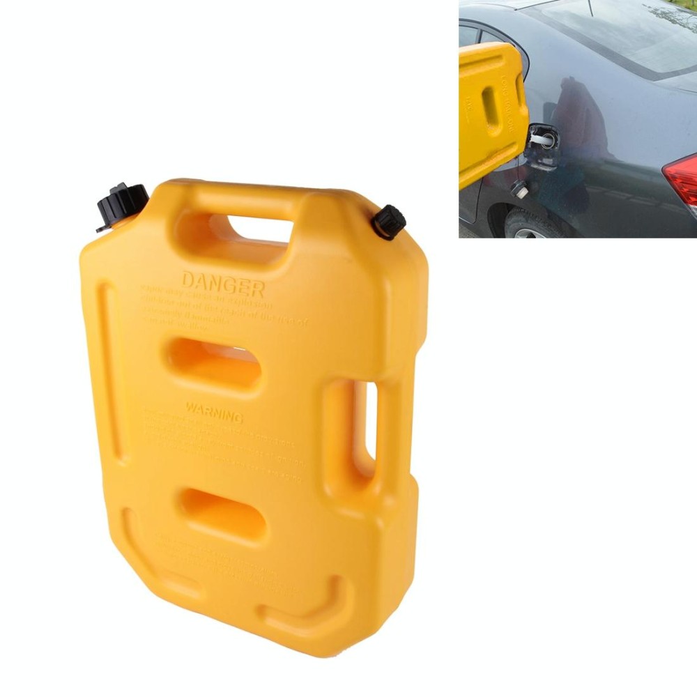 Gasoline Fuel Tanks Plastic 2.6 Gallon 10 Litres Auto Shut Off Fuel Cans Oil Container Emergency Backup(Yellow)