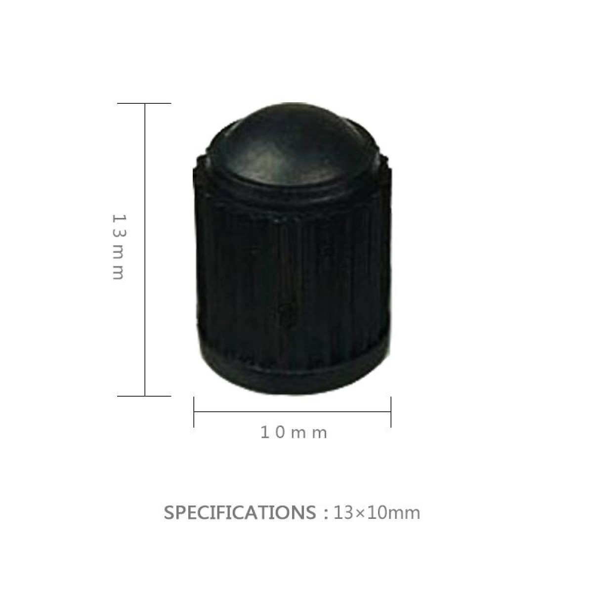 200 PCS Black Tire valve Dust Rubber Cap For Bicycle And Car, Diameter: 10mm(Black)