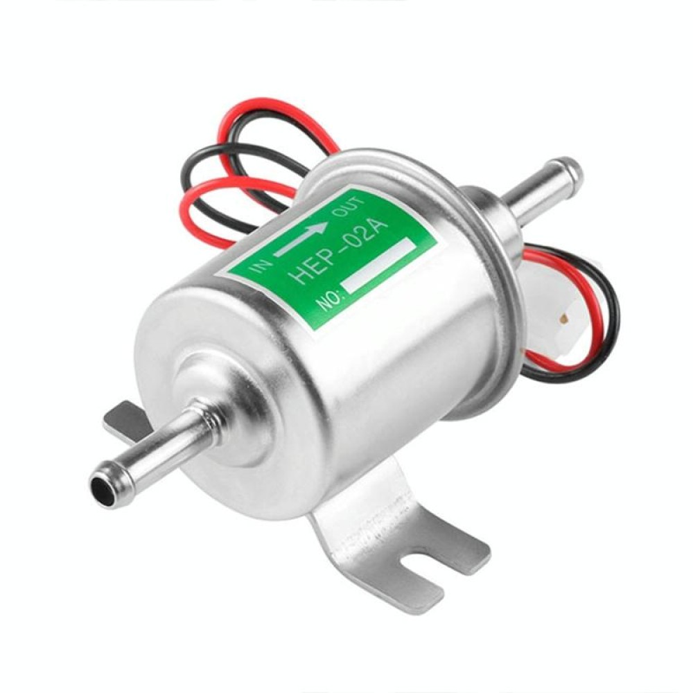 HEP-02A Universal Car 24V Fuel Pump Inline Low Pressure Electric Fuel Pump (Silver)