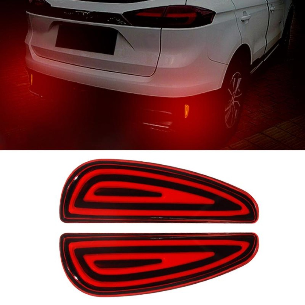 2 PCS 3016 2-4W / 12V Car Rear Bumper Light Brake Light for Geely Boldo X70 (Red)