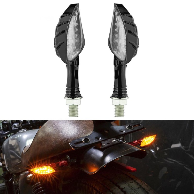 2pcs KC022 Motorcycle 12LEDs Turn Signal Light (Black)